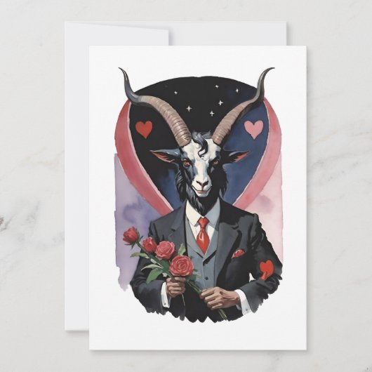 Baphomet gothischer Valentinstag Liebe Feiertagskarte (Vorderseite)