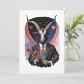 Baphomet gothischer Valentinstag Liebe Feiertagskarte (Stehend Vorderseite)