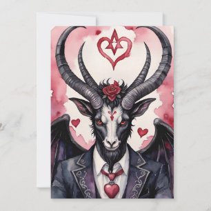 Baphomet gothisches Valentinstags-Liebesdesign Feiertagskarte