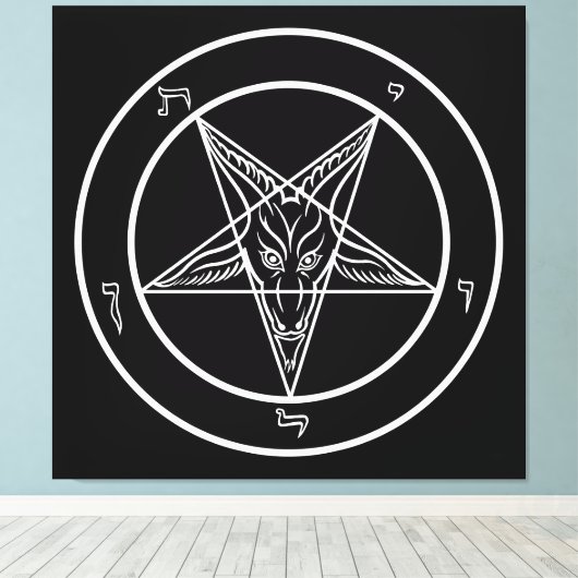Baphomet HUGE 40"x40" Art on Stretched Canvass Leinwanddruck (Insitu (Holzboden))