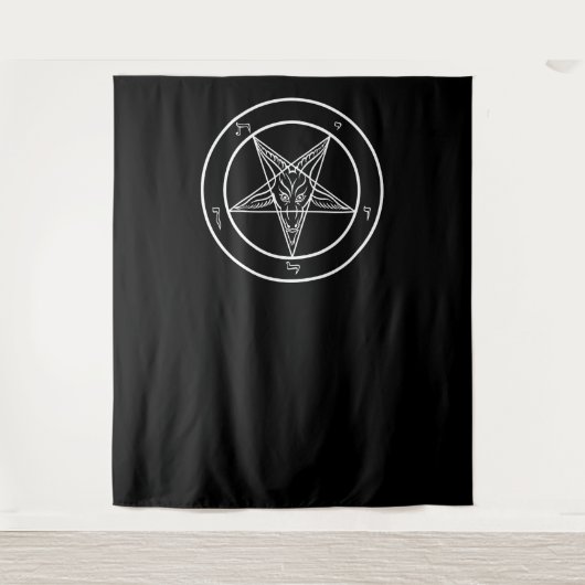 Baphomet HUGE Ritual Chamber Tapestry 88"x104" Wandteppich (Vorderseite)