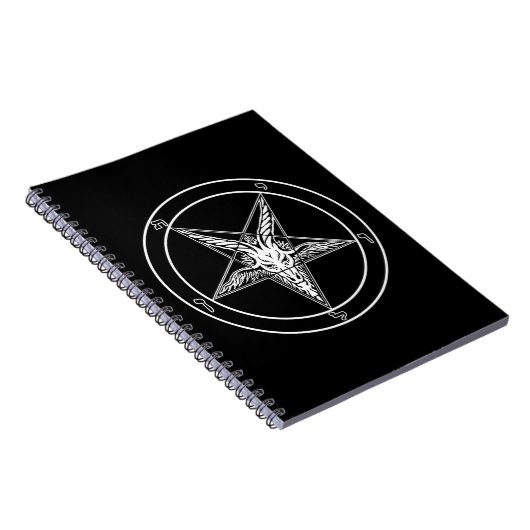 Baphomet im altem Stil gewundenes Notizbuch Notizblock (Rechte Seite)