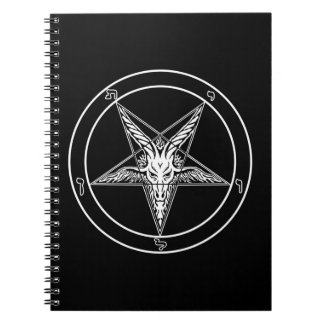 Baphomet im altem Stil gewundenes Notizbuch Notizblock