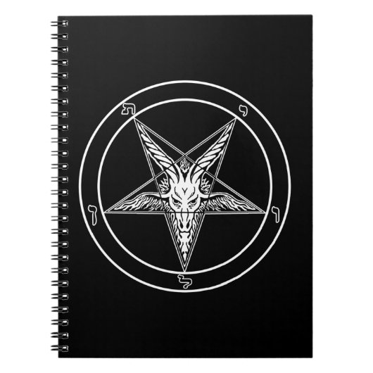 Baphomet im altem Stil gewundenes Notizbuch Notizblock (Vorderseite)