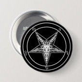 Baphomet im altem Stil Knopf - große 3 Zoll Button (Vorne & Hinten)