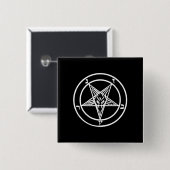 Baphomet-Invertierte Pentagramm-Ziege-Satan-Logo Button (Vorne & Hinten)