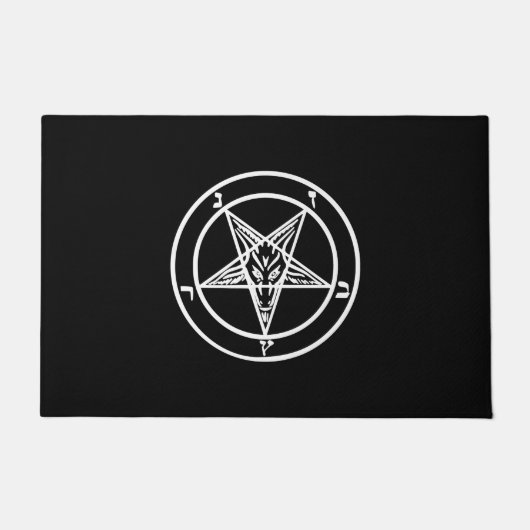 Baphomet-Invertierte Pentagramm-Ziege-Satan-Logo Fußmatte (Vorderseite)