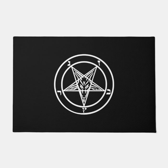 Baphomet-Invertierte Pentagramm-Ziege-Satan-Logo Fußmatte (Vorderseite)