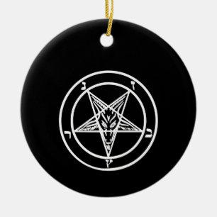 Baphomet-Invertierte Pentagramm-Ziege-Satan-Logo Keramik Ornament