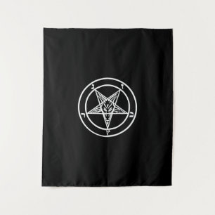 Baphomet-Invertierte Pentagramm-Ziege-Satan-Logo Wandteppich