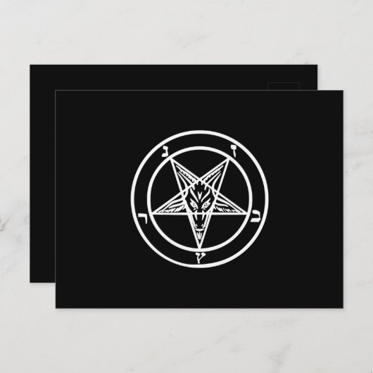 Baphomet Invertierte Pentagramm Ziegenziege Satani Einladungspostkarte (Vorne/Hinten)