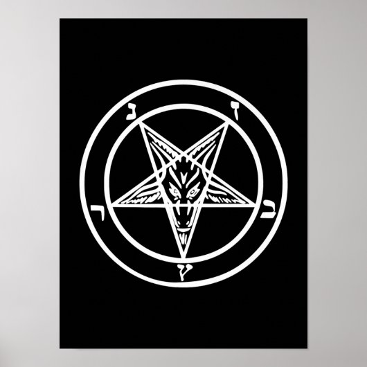 Baphomet Invertierte Pentagramm Ziegenziege Satani Poster (Vorne)