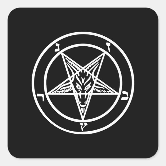 Baphomet Invertierte Pentagramm Ziegenziege Satani Quadratischer Aufkleber (Vorderseite)