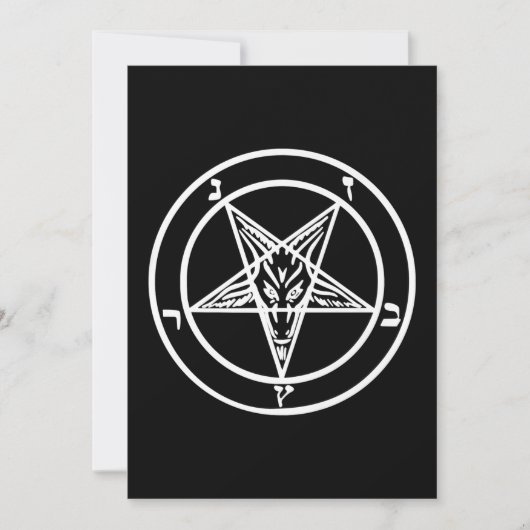 Baphomet Invertierte Pentagramm Ziegenziege Satani Save The Date (Vorderseite)