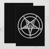 Baphomet Invertierte Pentagramm Ziegenziege Satani Save The Date (Vorne/Hinten)