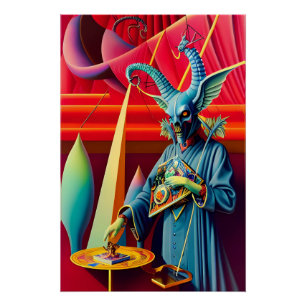 Baphomet Nimmt Den Köder Fantasy Poster