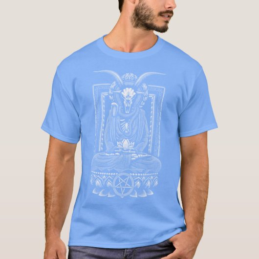 Baphomet Nirvana White Halftone Geschenk T-Shirt (Vorderseite)