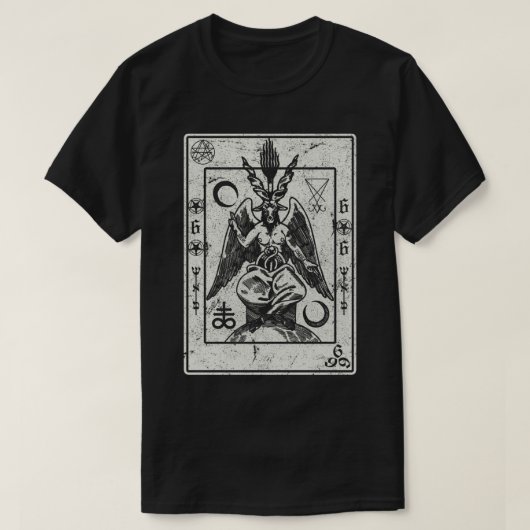 Baphomet Occult Satan Goat Head Devil Tarot Card T-Shirt (Design vorne)