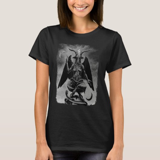 Baphomet Occult Satanic Gothic Satan Goat Head 666 T-Shirt (Vorderseite)