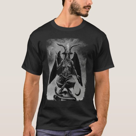 Baphomet Occult Satanic Gothic Satan Goat Head 666 T-Shirt (Vorderseite)