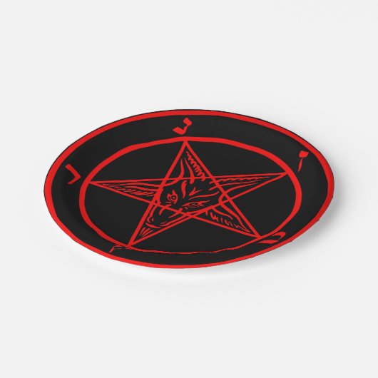 Baphomet Pappteller (Schrägansicht)