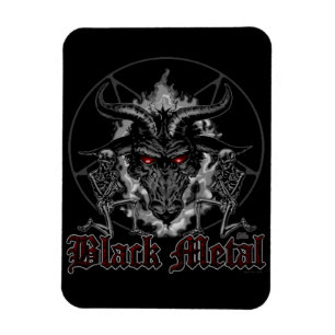 Baphomet Pentagram Black Metal Magnet