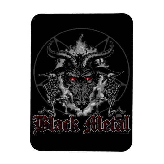 Baphomet Pentagram Black Metal Magnet (Vertikal)
