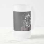 Baphomet Pentagram Black Metal Mattglas Bierglas (VorderseiteRechts)