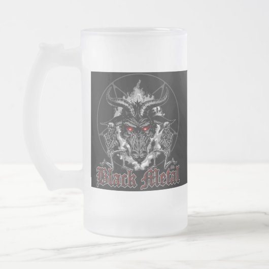 Baphomet Pentagram Black Metal Mattglas Bierglas (Links)