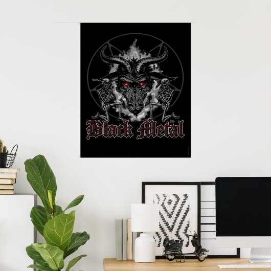 Baphomet Pentagram Black Metal Poster (Heimbüro)