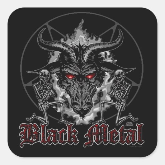 Baphomet Pentagram Black Metal Quadratischer Aufkleber (Vorderseite)