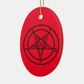 Baphomet Pentagram Keramik Ornament (Links)