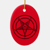 Baphomet Pentagram Keramik Ornament (Vorne)