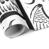 Baphomet Pentagram Mondkaffeemon Schwarz-weiß Geschenkpapier (Rolleneckpunkt)