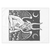 Baphomet Pentagram Moon Kaffeemödeme weiß Tischdecke (Vorderseite (Horizontal))