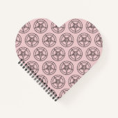 Baphomet Pentagram Pink Heart Shaped Notebook Notizblock (Vorderseite)