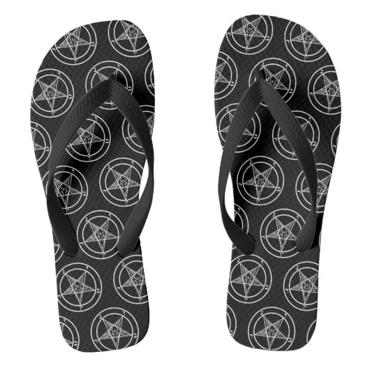 Baphomet Pentagram Satanic Badesandalen (Fußbett)