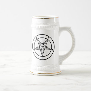 Baphomet Pentagram Satanic Beer Stein Bierglas