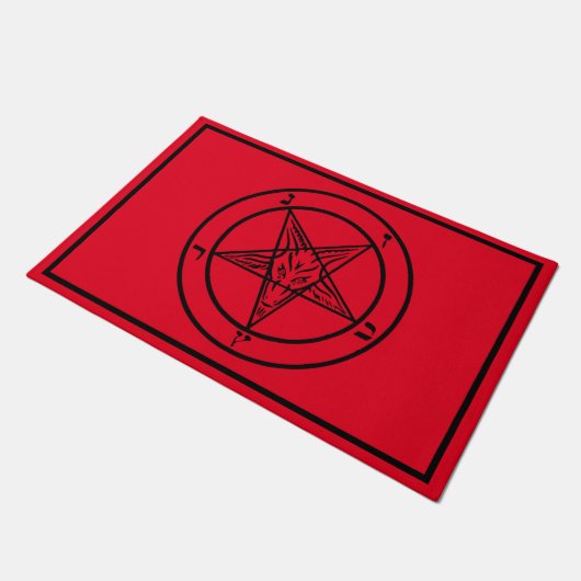 Baphomet Pentagram Satanic Doormat Fußmatte (Schrägansicht)