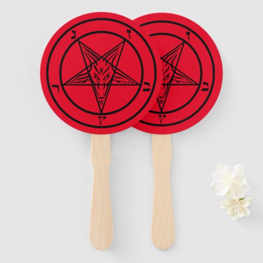 Baphomet Pentagram Satanic Fächer (Vorne und Hinten)