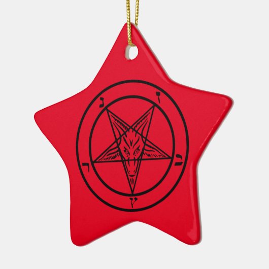 Baphomet Pentagram Satanic Keramik Ornament (Links)