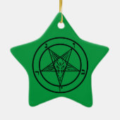 Baphomet Pentagram Satanic Keramik Ornament (Hinten)