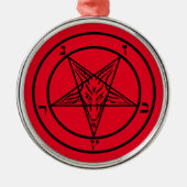 Baphomet Pentagram Satanic Ornament Aus Metall (Vorne)