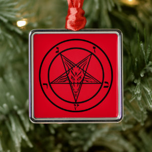 Baphomet Pentagram Satanic Ornament Aus Metall