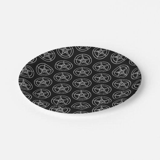 Baphomet Pentagram Satanic Pappteller (Schrägansicht)