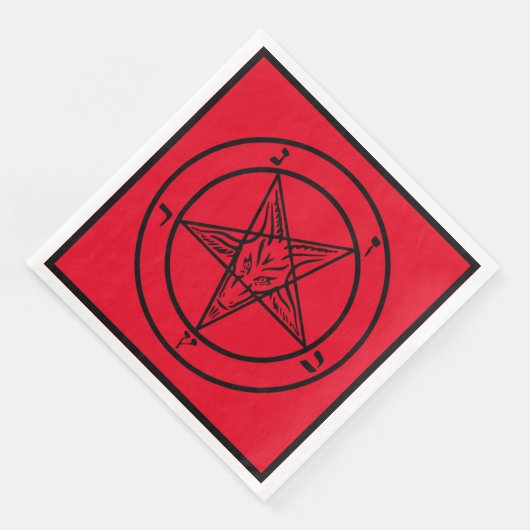 Baphomet Pentagram Satanic Serviette (Ecke)
