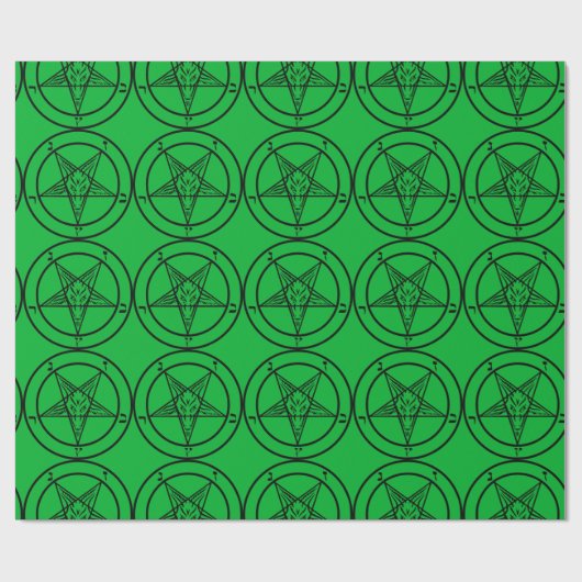 Baphomet Pentagram Satanic Wrapping Paper Geschenkpapier (Flach)