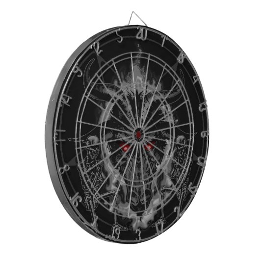 Baphomet Pentagram-Schwarz-Metall Dartscheibe (Vorderseite Links)