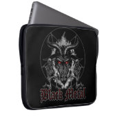 Baphomet Pentagram-Schwarz-Metall Laptopschutzhülle (Vorne Rechts)