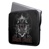Baphomet Pentagram-Schwarz-Metall Laptopschutzhülle (Vorderseite Links)